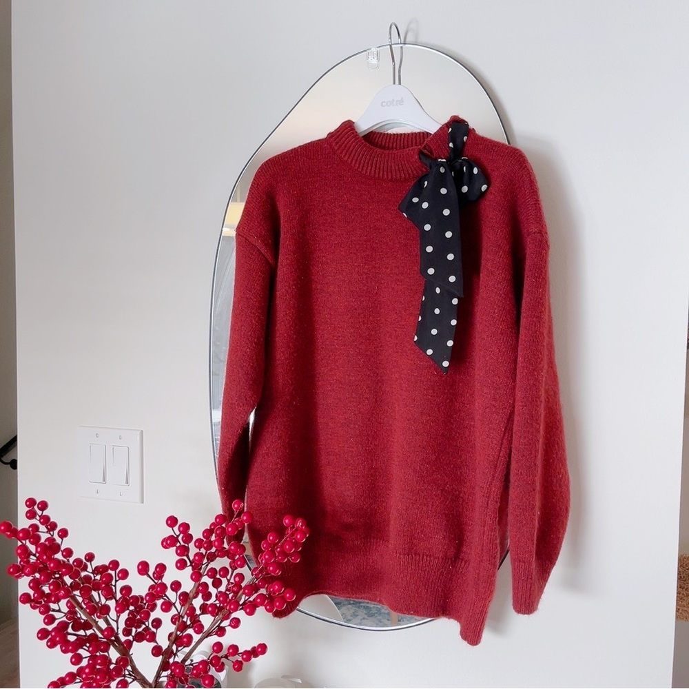 Women Red Colored Sweater
